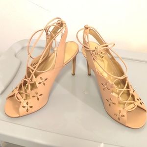 Michael Kors Thalia Toffee colored leather sandals. Size 7.5/38